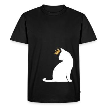chat couronne - T-shirt Premium bio Homme - noir - Devant - Nico (187cm)