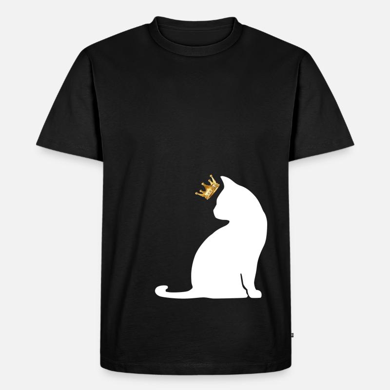Krone Katze - Männer Premium Bio T-Shirt - Schwarz