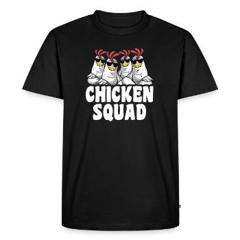 Chicken Squad Cool Chicken Saying - Men's Premium Organic T-Shirt - black - Front - Nico (187cm)