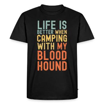 Bloodhound Camping rétro vintage - T-shirt Premium bio Homme - noir - Devant - Nico (187cm)