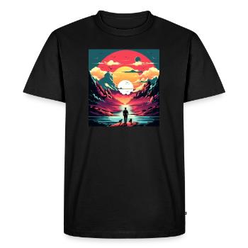 Un beau paysage fantastique - T-shirt Premium bio Homme - noir - Devant - Nico (187cm)