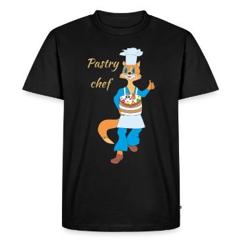 Pâtissier - T-shirt Premium bio Homme - noir - Devant - Nico (187cm)