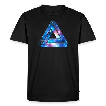 Penrose Tribar, triangle, universe, Galaxy, - Men's Premium Organic T-Shirt - black - Front - Nico (187cm)