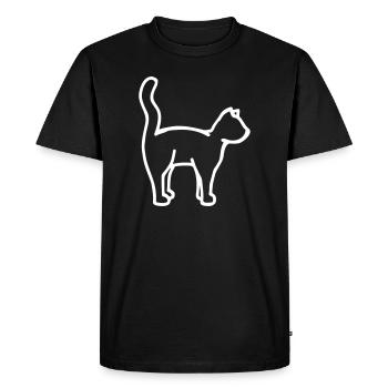 Cat outline cat silhouette - Men's Premium Organic T-Shirt - black - Front - Nico (187cm)