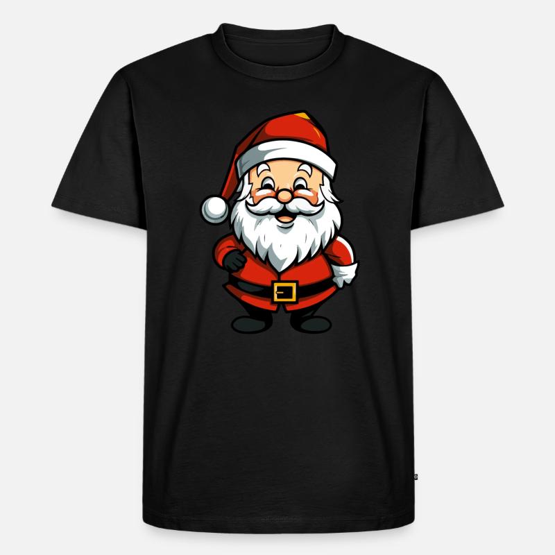 Weihnachtsmann Comic - Männer Premium Bio T-Shirt - Schwarz