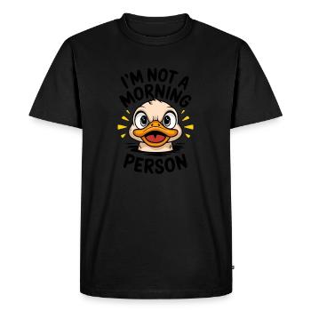 Je ne suis pas du matin - T-shirt Premium bio Homme - noir - Devant - Nico (187cm)