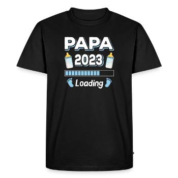 Dad Loading 2023 Father Fathers Father's Day - Men's Premium Organic T-Shirt - black - Front - Nico (187cm)