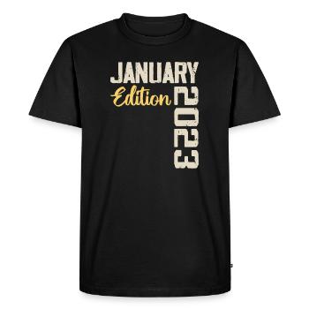 Birthday gift born in January 2023 - 2023 - Men's Premium Organic T-Shirt - black - Front - Nico (187cm)