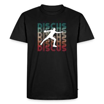 Discus Athlete Vintage Retro Discus Thrower - Men's Premium Organic T-Shirt - black - Front - Nico (187cm)