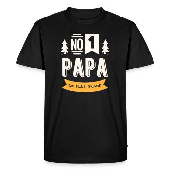 Dad number 1 - Men's Premium Organic T-Shirt - black - Front - Nico (187cm)