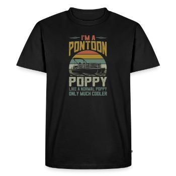 Bateau Ponton Poppy Apparel Drôle Fête des Pères - T-shirt Premium bio Homme - noir - Devant - Nico (187cm)