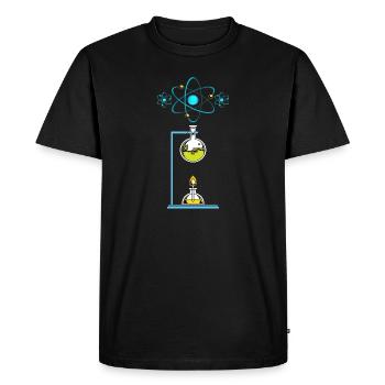 Laboratoire de physique Professeur de sciences Physicien Nerd - T-shirt Premium bio Homme - noir - Devant - Nico (187cm)