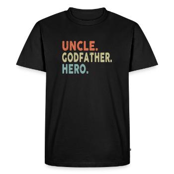 Oncle Parrain Héros - T-shirt Premium bio Homme - noir - Devant - Nico (187cm)