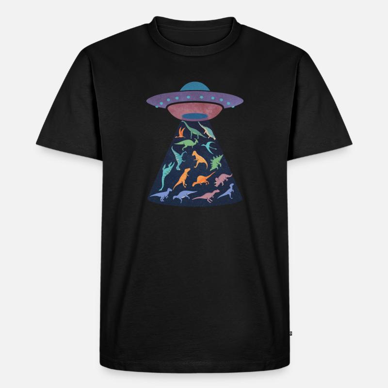 Raumschiff entführt Dinosaurier - Männer Premium Bio T-Shirt - Schwarz