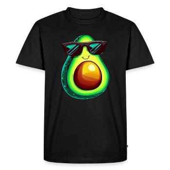 Avocat frais avec des lunettes de soleil - T-shirt Premium bio Homme - noir - Devant - Nico (187cm)
