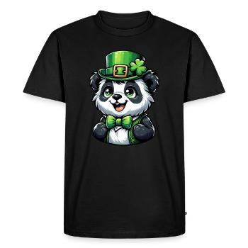 Célébration du panda de la Saint-Patrick - T-shirt Premium bio Homme - noir - Devant - Nico (187cm)