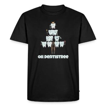 Sweet Dentistree - Dentist Tooth Christmas Tree - Men's Premium Organic T-Shirt - black - Front - Nico (187cm)