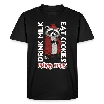 Buvez du lait et mangez des biscuits - T-shirt Premium bio Homme - noir - Devant - Nico (187cm)