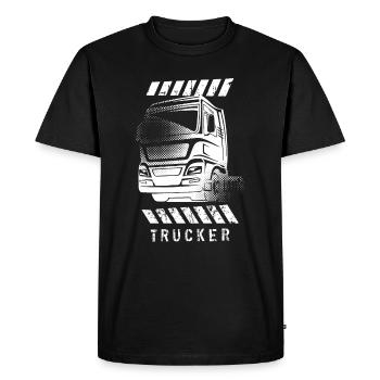 Camion camionneur - T-shirt Premium bio Homme - noir - Devant - Nico (187cm)