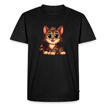 Cat Tiger 2 - Men's Premium Organic T-Shirt - black - Front - Nico (187cm)