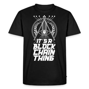 C’est une crypto-monnaie Blockchain Ding Crypto - T-shirt Premium bio Homme - noir - Devant - Nico (187cm)