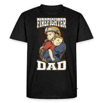 Fire Department Papa Father's Day - Men's Premium Organic T-Shirt - black - Front - Nico (187cm)