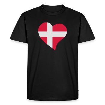 Danish heart - Men's Premium Organic T-Shirt - black - Front - Nico (187cm)