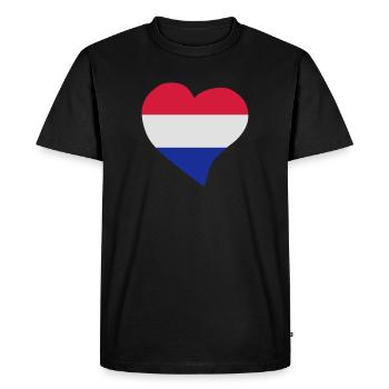 Un coeur néerlandais - T-shirt Premium bio Homme - noir - Devant - Nico (187cm)
