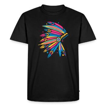 Chieftain's Headdress - Men's Premium Organic T-Shirt - black - Front - Nico (187cm)