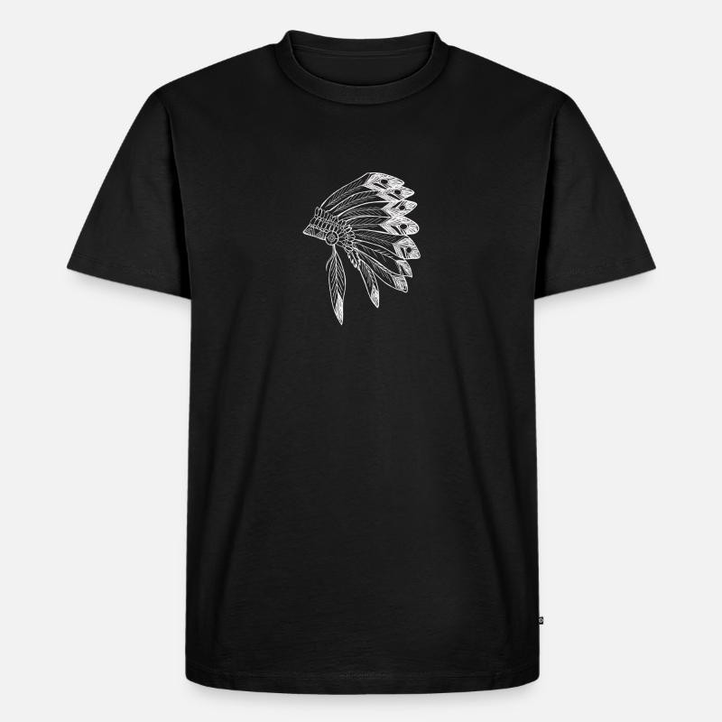 Apache - Männer Premium Bio T-Shirt - Schwarz