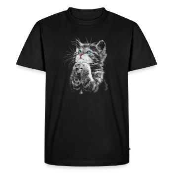 cat - Men's Premium Organic T-Shirt - black - Front - Nico (187cm)