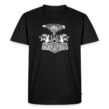 white hammer-wolves - Men's Premium Organic T-Shirt - black - Front - Nico (187cm)
