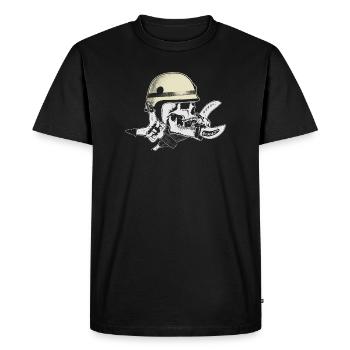 Fire Department and Rescue Service Skull - Men's Premium Organic T-Shirt - black - Front - Nico (187cm)