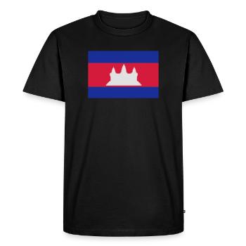 Flag of Cambodia - Men's Premium Organic T-Shirt - black - Front - Nico (187cm)
