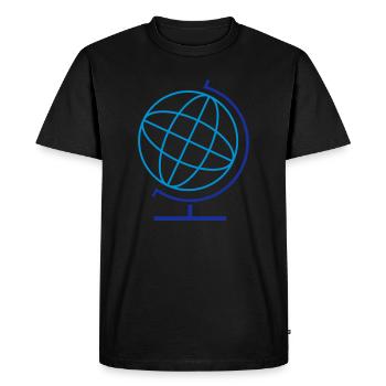 Geometric Globe Line Art - Men's Premium Organic T-Shirt - black - Front - Nico (187cm)