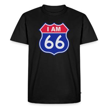 66 birthday - T-shirt Premium bio Homme - noir - Devant - Nico (187cm)
