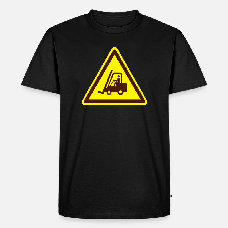 Gabelstapler Schild (Farben anpassbar!) - Männer Premium Bio T-Shirt - Schwarz