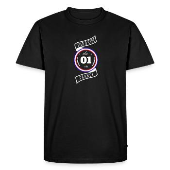Fier D'être Du 01 Ain France - T-shirt Premium bio Homme - noir - Devant - Nico (187cm)