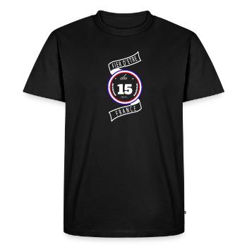 Fier D'être Du 15 Cantal France Cercle - T-shirt Premium bio Homme - noir - Devant - Nico (187cm)