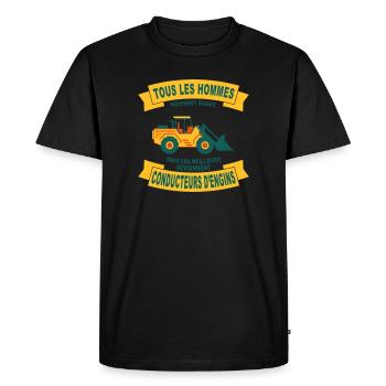 Tous les hommes naissent - T-shirt Premium bio Homme - noir - Devant - Nico (187cm)