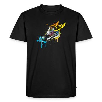 Sneaker graffiti avec des ailes - T-shirt Premium bio Homme - noir - Devant - Nico (187cm)