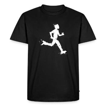Running man - running man - marathon - Men's Premium Organic T-Shirt - black - Front - Nico (187cm)