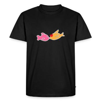 poissons baiser - T-shirt Premium bio Homme - noir - Devant - Nico (187cm)
