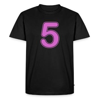 Numéro - Numéro de dos - 5 Cinq - années - Cadeau - T-shirt Premium bio Homme - noir - Devant - Nico (187cm)