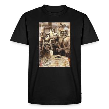 chats/chats - T-shirt Premium bio Homme - noir - Devant - Nico (187cm)