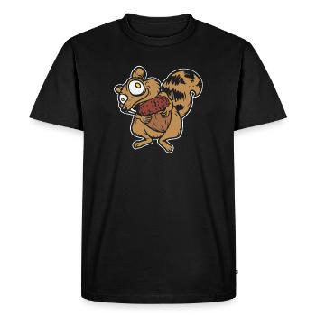 Super funny squirrel - funny animal - Men's Premium Organic T-Shirt - black - Front - Nico (187cm)