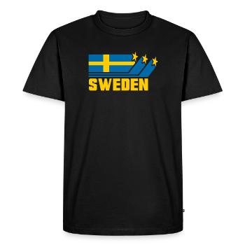 Suède / Suède - Drapeau / Cadeau - T-shirt Premium bio Homme - noir - Devant - Nico (187cm)