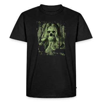Skull fille vert - T-shirt Premium bio Homme - noir - Devant - Nico (187cm)