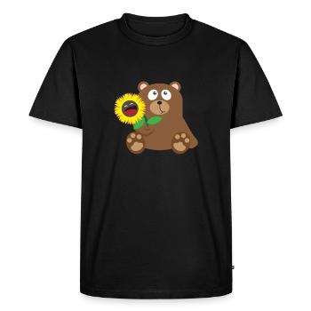 33 bear sunflower - T-shirt Premium bio Homme - noir - Devant - Nico (187cm)