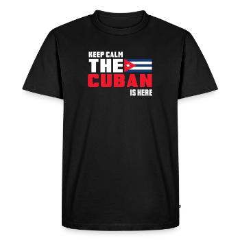 Keep Calm The Cuban is Here Cuba - T-shirt Premium bio Homme - noir - Devant - Nico (187cm)